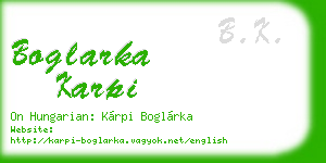 boglarka karpi business card