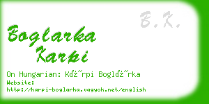 boglarka karpi business card